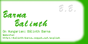 barna balinth business card