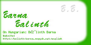 barna balinth business card